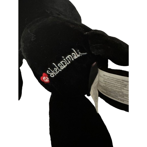 Skelanimals Plush Cat 13" Black White Skeleton Red Heart Fiesta Stuffed - Picture 10 of 16